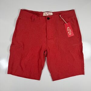 1897 Reserve Collection Hybrid Shorts Cargo‎ Pockets Red Size 34 NWT